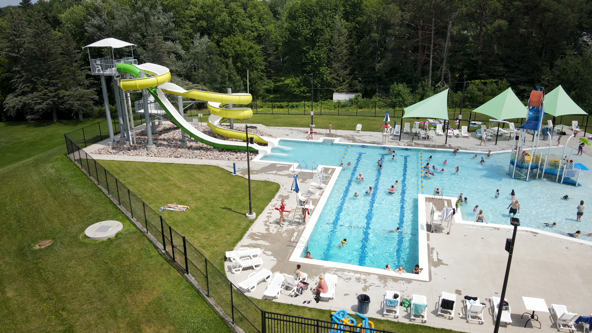 aerial view of Schulenberg pool